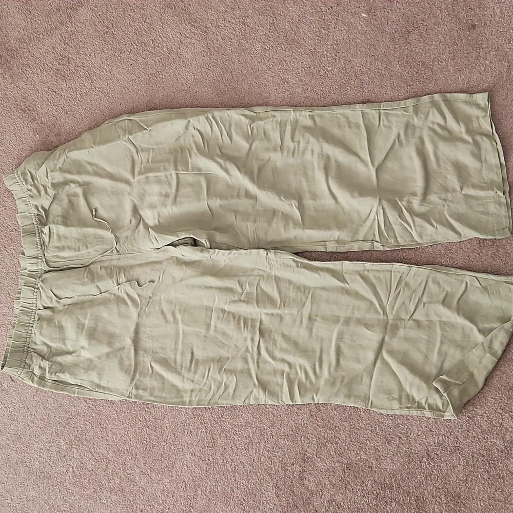 NWT H&M linen-blend pull-on pants